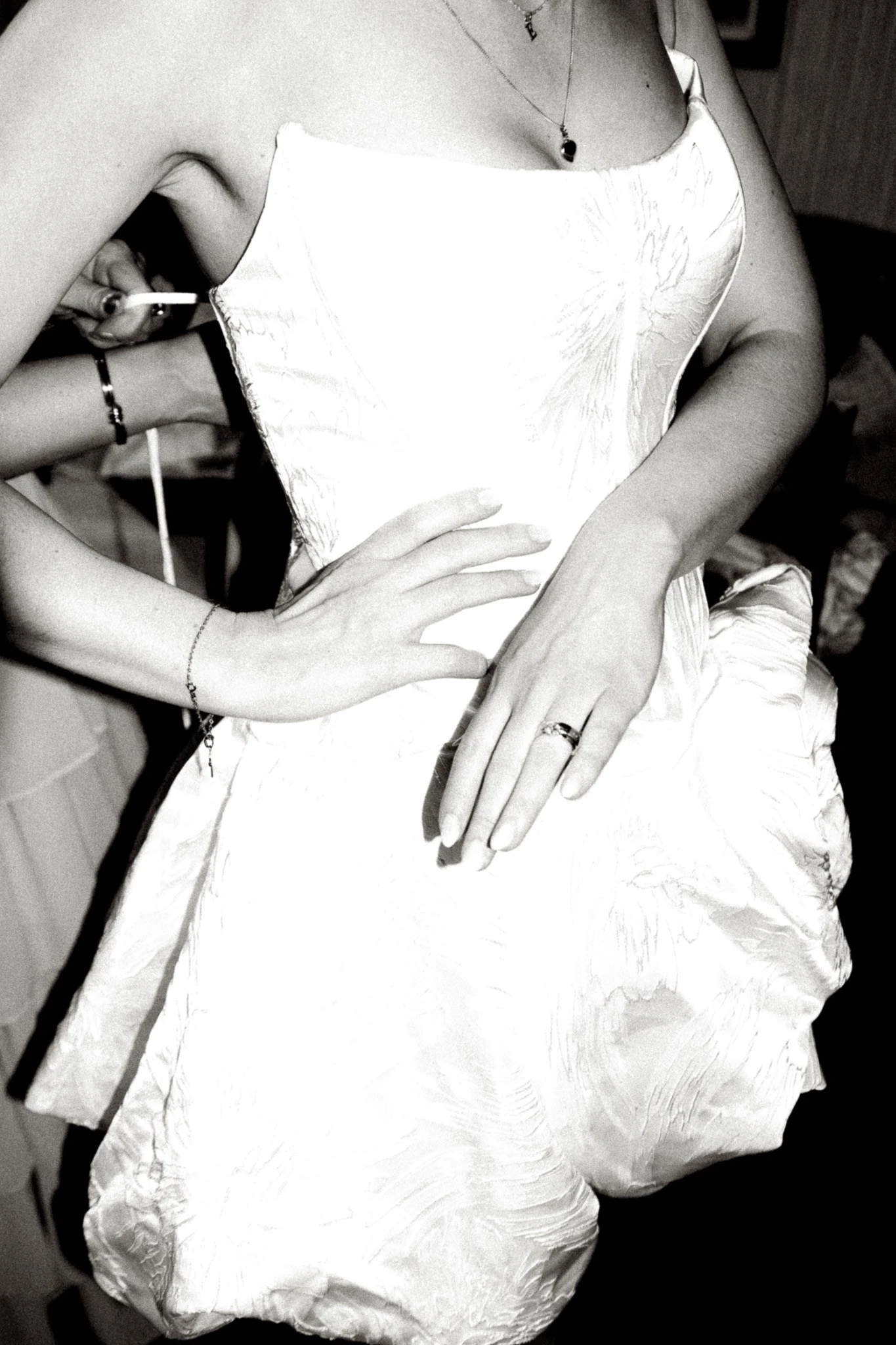 Bride in flash light