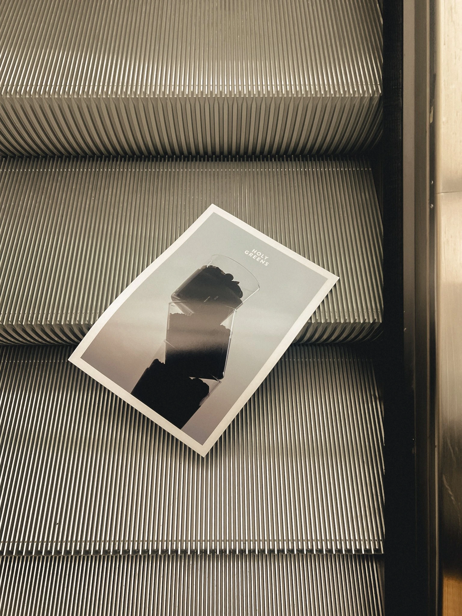 Poster on an escalator