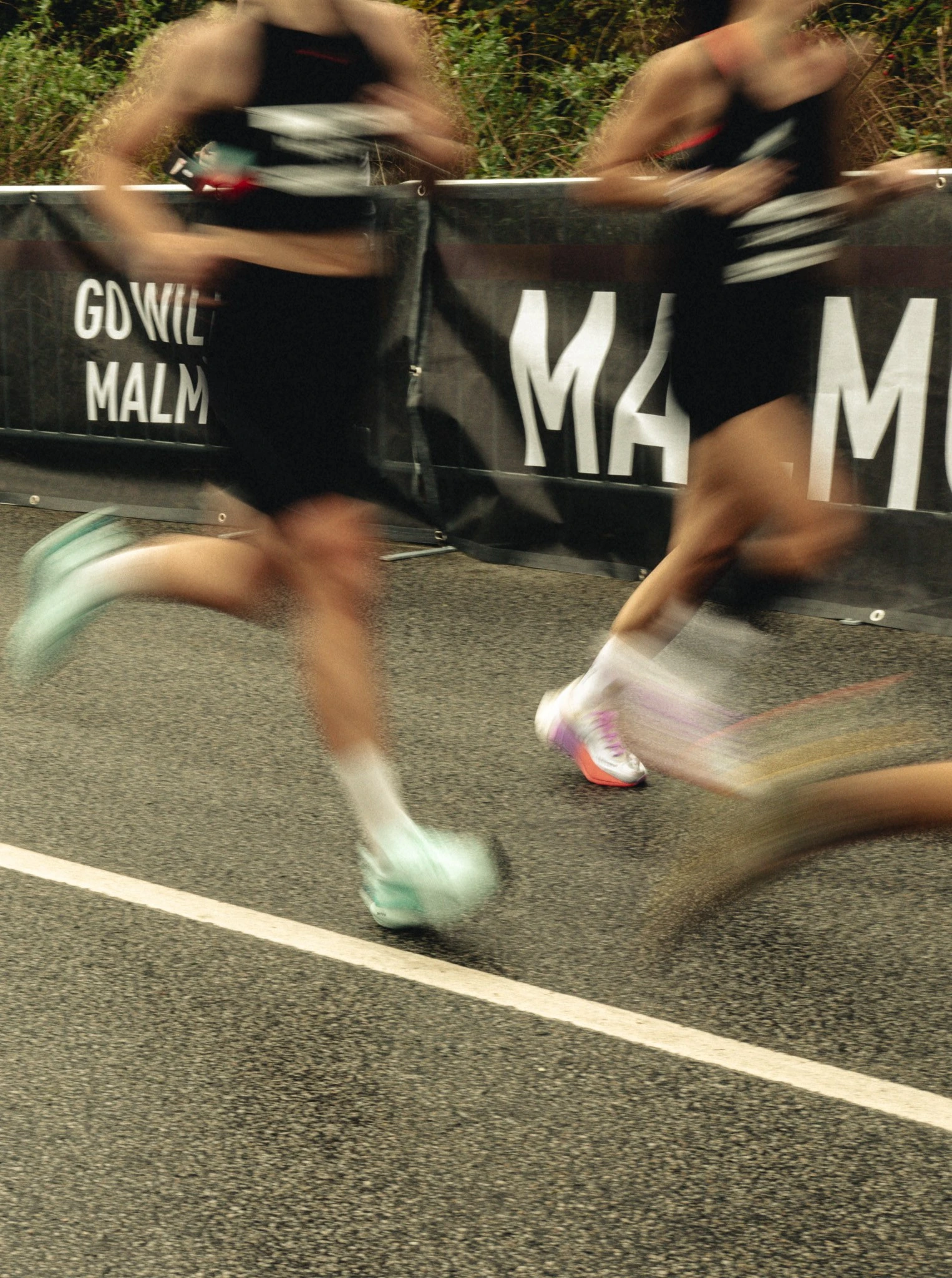 Runners in motion