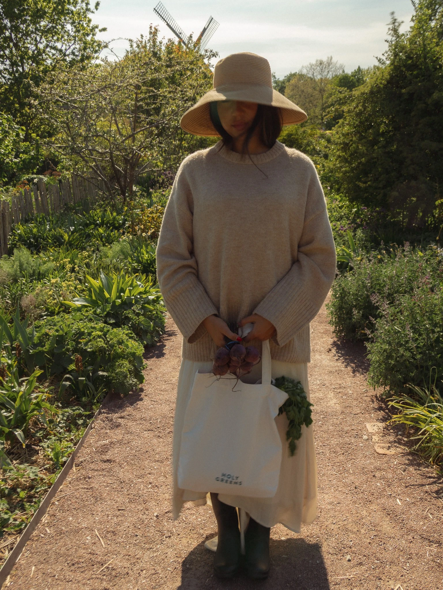 Garden portrait with hat